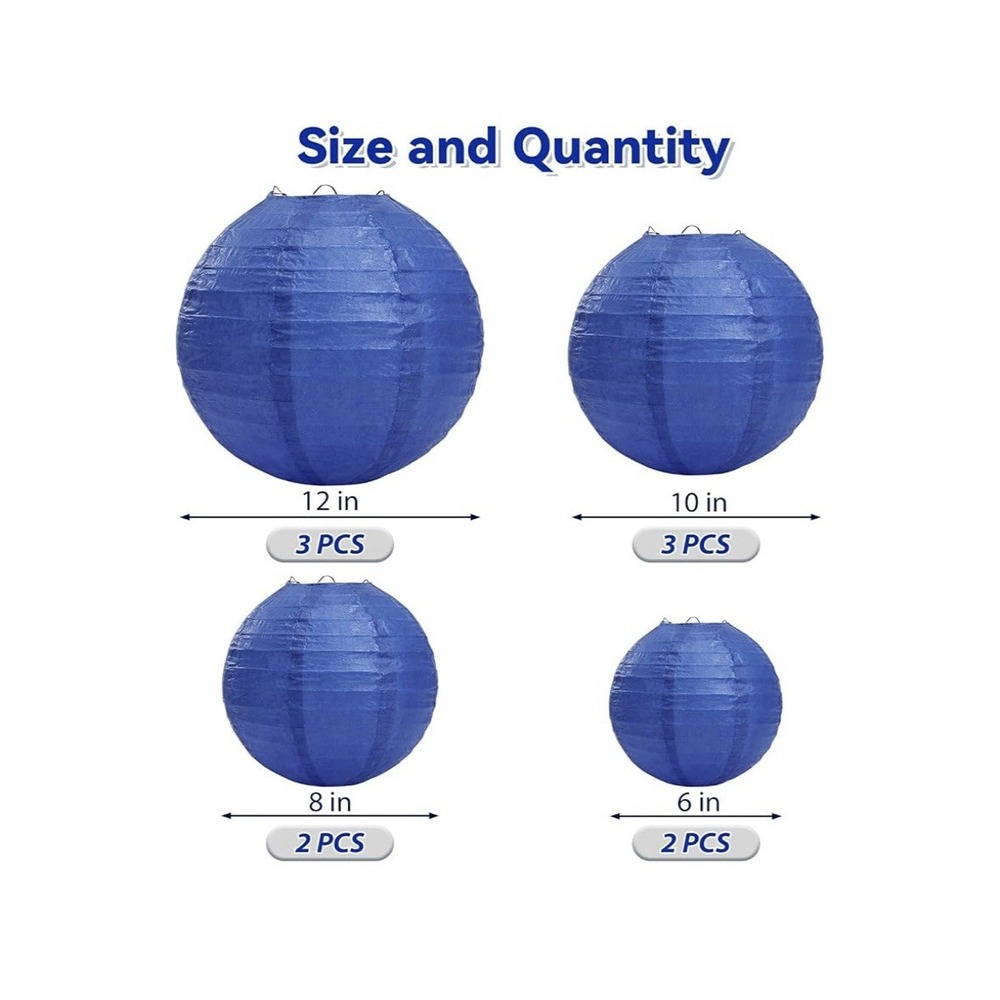 LIHAO Blue Paper Lanterns for Graduation Decorations Party Birthdays 20PCS A4 - Picture 6 of 6